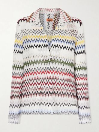 Missoni Blusa In Maglia Crochet A Righe - Bianco