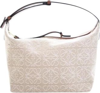 Loewe Pre-owned Shoulder Bags, female, Beige, Size: ONE SIZE Pre-owned Canvas Shoulder Bag