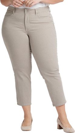NYDJ Nydj Plus Marilyn Sandbar Stripe Straight Leg Jean