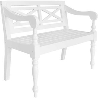 vidaXL Panchina da Giardino Batavia 98 cm in Legno Massello di Mogano vari colori modelli : bianco 98 cm