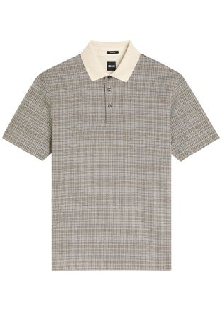 BOSS Boss Checked-jacquard Cotton Polo Shirt - Beige - Xxl