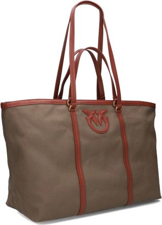 Pinko Pinko, Tassen, Dames, Bruin, ONE Size, Groene Shopper Miranda Extra
