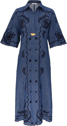 Zimmermann Aster denim midi-jurk