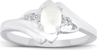 Pompeii3 3/8ct Oval Opal Diamond Ring 14K White Gold