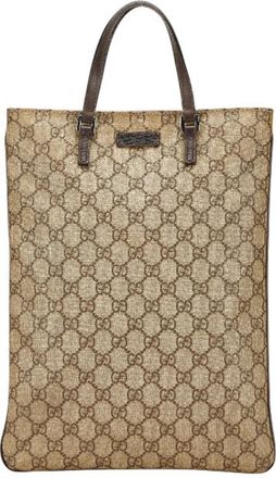 Gucci Brown Pvc Leather Handbag Tote Bag (Pre-Owned)