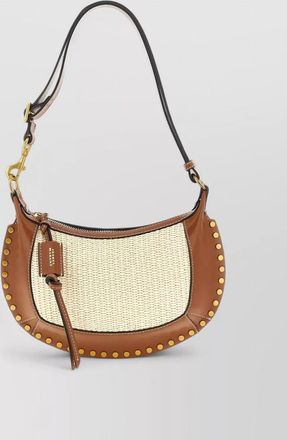 Isabel Marant oskan moon shoulder bag woven leather studs