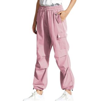 Generic Baggy Cargo Trousers Cargo Pants Women Fashion Wide Leg Big Pockets Trousers Plus Size High Waist Elasticated Joggers Walking Baggy Lounge Bottoms Hik