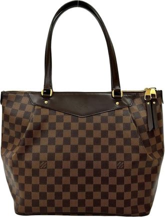 Louis Vuitton Brown Leather Pvc Handbag Shoulder Bag Tote Bag (Pre-Owned)
