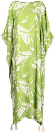 Bambah abstract-pattern print kaftan dress - women - Cotton - One Size - Green
