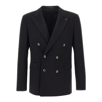 Tagliatore Americana de lana cruzada - Suits - Hombre - Negro - XL