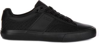 HUGO BOSS Sneakers, male, Black, 9 UK, Sleek Black Tennis Trainers Men