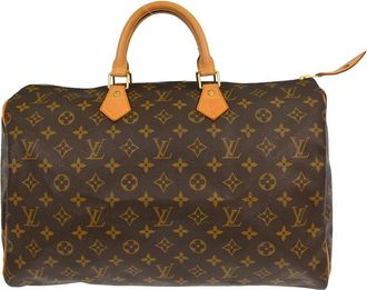 Louis Vuitton Speedy Handbag Monogram Canvas Brown Canvas Handbag (Pre-Owned)