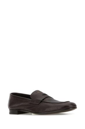 Prada Mens Uomo Loafer Brown Ovine Leather