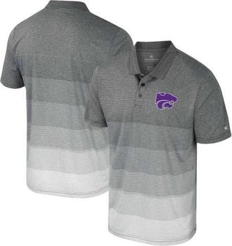 Colosseum Mens Colosseum Gray Kansas State Wildcats Striped Mesh Polo at Nordstrom, Size Medium