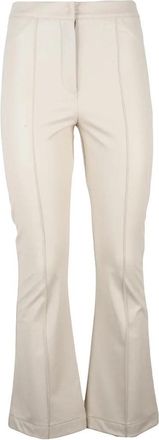 D.exterior Slightly Flared White Trousers