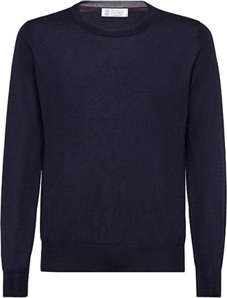 Brunello Cucinelli Truien & Vesten, Heren, Blauw, M, Stijlvolle Pullover Trui voor Mannen