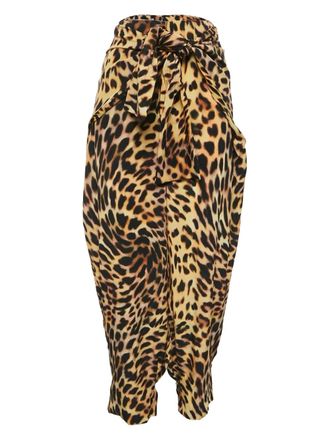 Stella McCartney leopard-print silk trousers - Brown