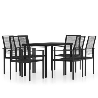 Berkfield Home 7 Piece Garden Dining Set Black
