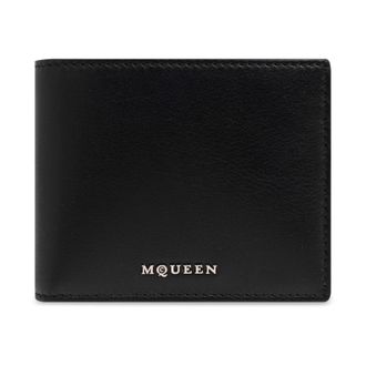 Alexander McQueen Accessoires, Heren, Zwart, ONE Size, Leer, Leren portemonnee