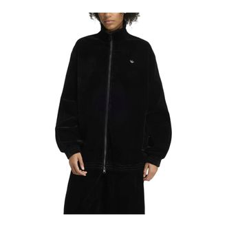 adidas Brushed Twill Oversized Firebird Trainingsjack - Dames - Sportshirts - Zwart - M - Fitness