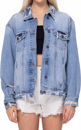 Hidden Jeans Bandana Repaired Jean Jacket In Denim