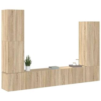 Berkfield Home Classic 4 Piece TV Cabinet Set Sonoma Oak Engineered Wood in Light Tan