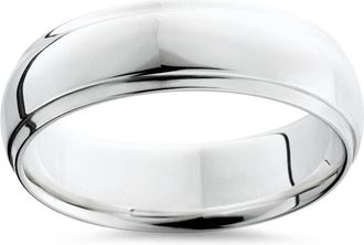 Pompeii3 Step Cut Polished Wedding Band 950 Platinum Size Selectable