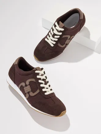 Talbots Alex Status Herringbone Suede Sneakers - Dark Chocolate - 10 1/2 M Talbots
