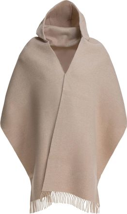 Brunello Cucinelli Wool And Cashmere Hooded Scarf Scarves Beige-Donna