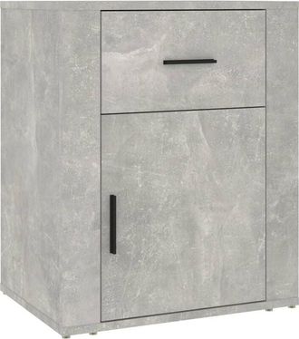 vidaXL Vidaxl - Mesita de noche madera contrachapada gris hormigón 50x36x60 cm