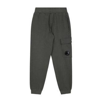 C.P. Company Dark Green Lens Detail Track Trousers - male - C.P. Company - Sweatpants - Green - 12 Y - Kids
