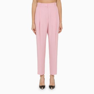 Alexander McQueen Pantalone regolare con pincess rosa