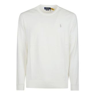 Polo Ralph Lauren Round-neck Knitwear, male, White, Size: M Sweater