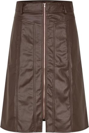 Lollys Laundry Katelyn LL Midi Rok - Dames - Midirokken - Bruin - XS - Katoen - Rokken