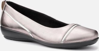 Hotter Womens Wren Womens Wide Fit Ballet Pumps - Silver - Size: 5.5