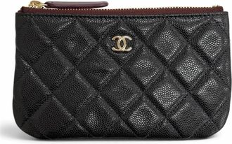 Chanel Black Grained Calfskin Pouch (Pre-Owned)