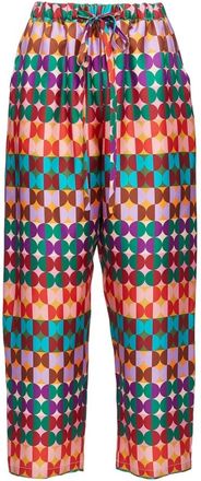La DoubleJ Zijden Broek met Trekkoord - Dames - Vrijetijds broeken - Rood - M/L - Broeken