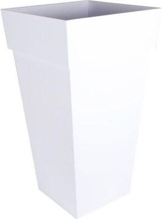 Eda Eda - Jarr&oacute;n De Flores Xxl Toscano - Cuadrado - 43,3 X 43,3 X H 80 Cm - 98 L - Blanco