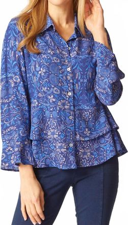 Habitat Off The Vine Flounce Bracelet Sleeve Shirt In Ink