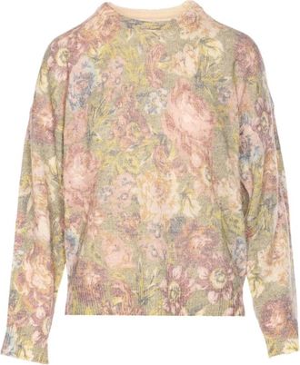 Liu Jo Wollen trui met alpaca - Dames - Ronde hals truien - Veelkleurig - XL - Wol - Truien & Vesten