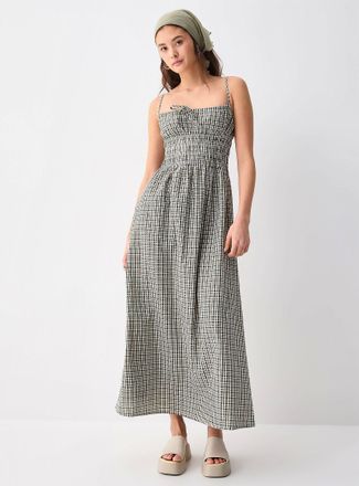 Rhythm Womens Antibes checkered maxi dress