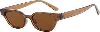 Generic Men Commuter Outdoor Sunglasses Vacation Women Small Frame Sun Glasses(Brown)
