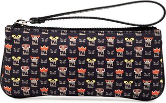 Fendi Pre-owned Fendi Canvas Monster Clutch Ladies 8N0121