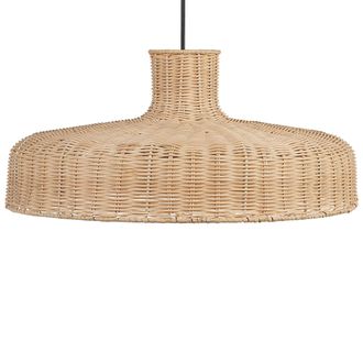 Beliani L&aacute;mpara De Techo De Rat&aacute;n Beige Natural 108 Cm Hecho A Mano Boho Tamarin