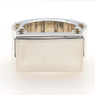 Bottega Veneta Silver Sterling Silver 925 Band Ring (Pre-Owned)