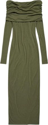 Balenciaga Off Shoulder Jurk - Dames - Maxi kleedjes - Groen - S - Kleedjes