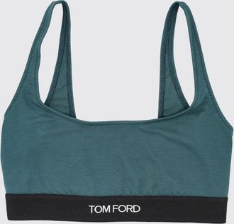 Tom Ford Top bralette cropped in modal con banda logo a contrasto