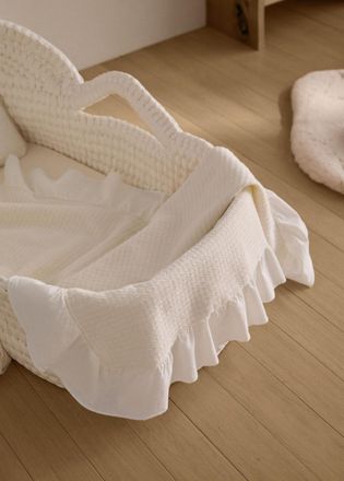 Mango Trapunta cotone jacquard volant mini culla bianco sporco - Home - 55x85cm - MANGO HOME