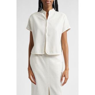 Emporio Armani Rhinestone Top in Off White at Nordstrom, Size 12 Us