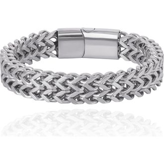 Lucky Brand Silver-Tone Woven Chain Bracelet at Nordstrom